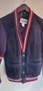 Outdoor exchange leather navy jacket